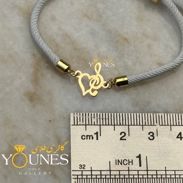 دستبند قلب و ملودی طلا لیزری